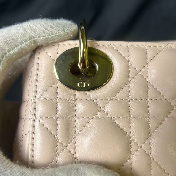 Lady Dior Mini Bag – Beige Lambskin with Gold Hardware - Picture 9 of 16